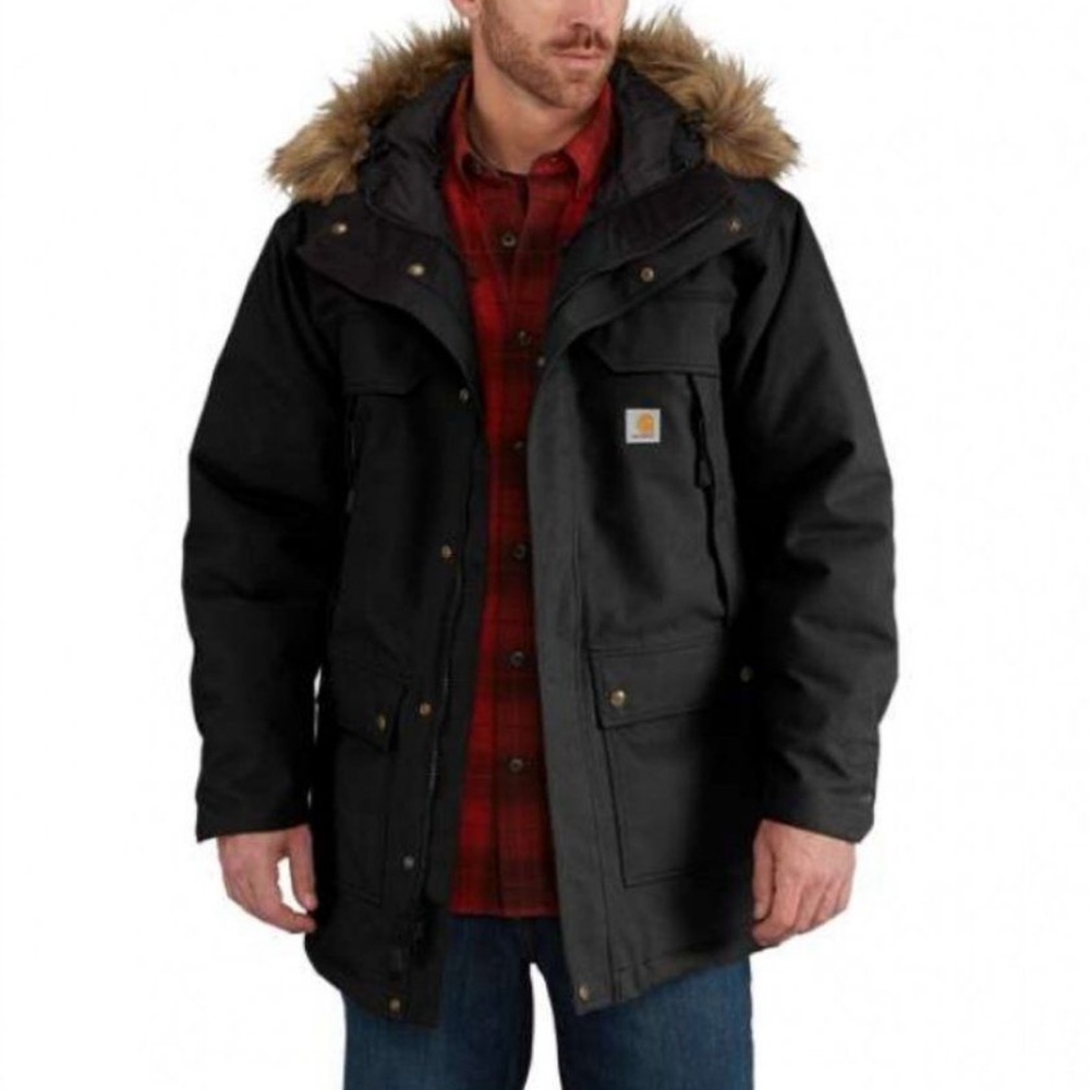 Carhartt Men's Black Quick Duck Sawtooth Long Sleeve Winter Parka
Jacket Size S